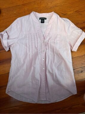 Preswick & Moore Light Pink Pintuck Button-Down Top